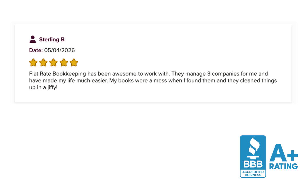 Five-star BBB review from Sterling B, dated May 4, 2026